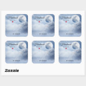 Handgemaakt met Liefde Mooie Blauwe Hemel met Zwan Vierkante Sticker (Vel)