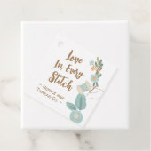 Handgemaakt Met Liefde Naaien Geborduurd Bloem Lab Bedankjes Labels (In situ)