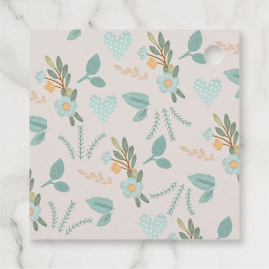 Handgemaakt Met Liefde Naaien Geborduurd Bloem Lab Bedankjes Labels (Achterkant)