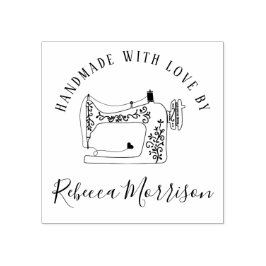 Handgemaakt met liefde | Naaimachine & Douanenaam Rubberstempel