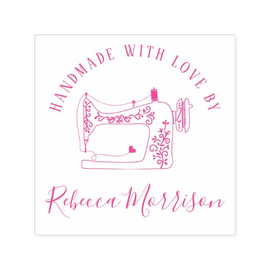 Handgemaakt met liefde | Naaimachine & Douanenaam Zelfinktende Stempel (Design)
