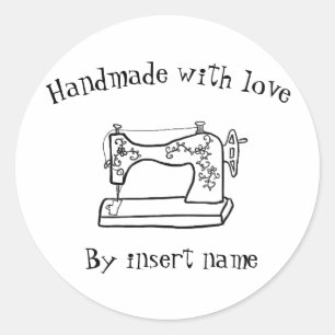 Handgemaakt met liefde naaimachine sticker