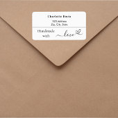 Handgemaakt met liefde naam merk kleur retour adre etiket