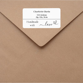 Handgemaakt met liefde naam merk kleur retour adre etiket