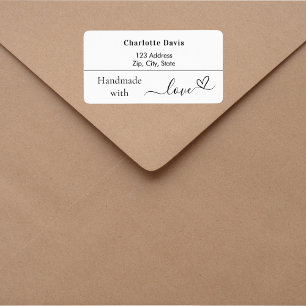 Handgemaakt met liefde naam merk kleur retour adre etiket
