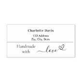 Handgemaakt met liefde naam retour adres  zelfinktende stempel (Design)
