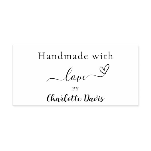 Handgemaakt met liefde naam script  zelfinktende stempel (Design)