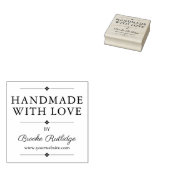 Handgemaakt met liefde - Naam & Website Rubberstempel (Gestempeld)