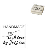 Handgemaakt met liefde op naam hart rubberstempel (Gestempeld)