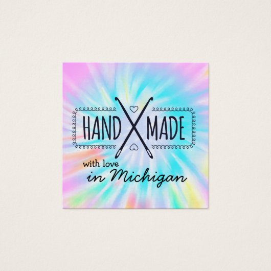 Handgemaakt met liefde - pakket voor kleine bedrij vierkante visitekaartjes (Voorkant)