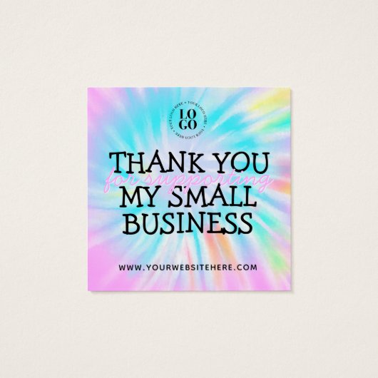 Handgemaakt met liefde - pakket voor kleine bedrij vierkante visitekaartjes (Achterkant)