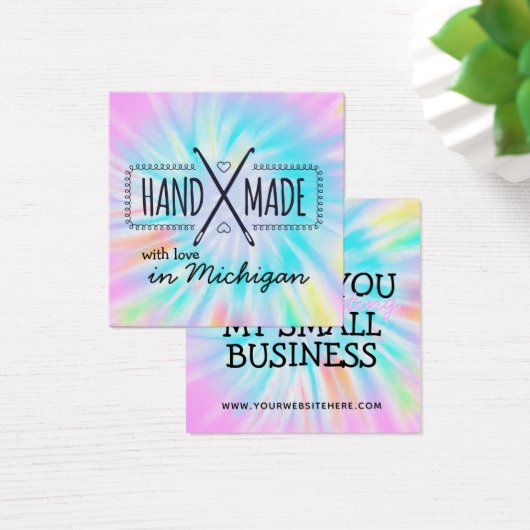 Handgemaakt met liefde - pakket voor kleine bedrij vierkante visitekaartjes (Bureau)