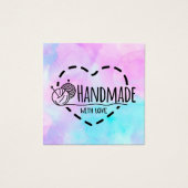 Handgemaakt met liefde - pakket voor kleine bedrij vierkante visitekaartjes (Voorkant)