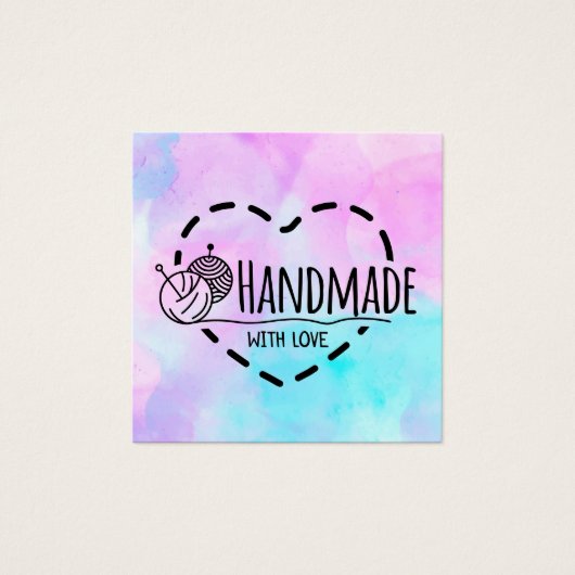 Handgemaakt met liefde - pakket voor kleine bedrij vierkante visitekaartjes (Voorkant)