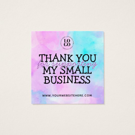 Handgemaakt met liefde - pakket voor kleine bedrij vierkante visitekaartjes (Achterkant)