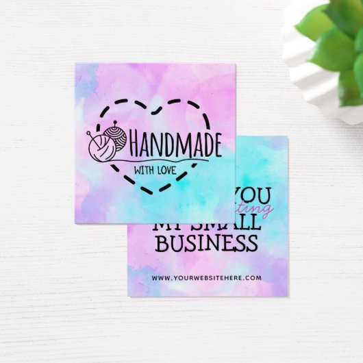 Handgemaakt met liefde - pakket voor kleine bedrij vierkante visitekaartjes (Bureau)