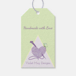 Handgemaakt met liefde - Pastel garen ambacht Cadeaulabel