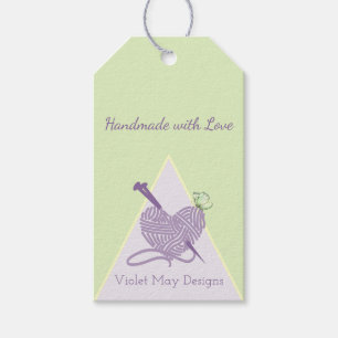 Handgemaakt met liefde - Pastel garen ambacht Cadeaulabel