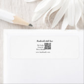 Handgemaakt met liefde Q R code small business web Etiket (Insitu)