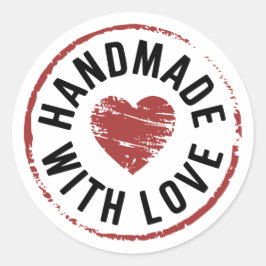 Handgemaakt met liefde rode hart Sticker