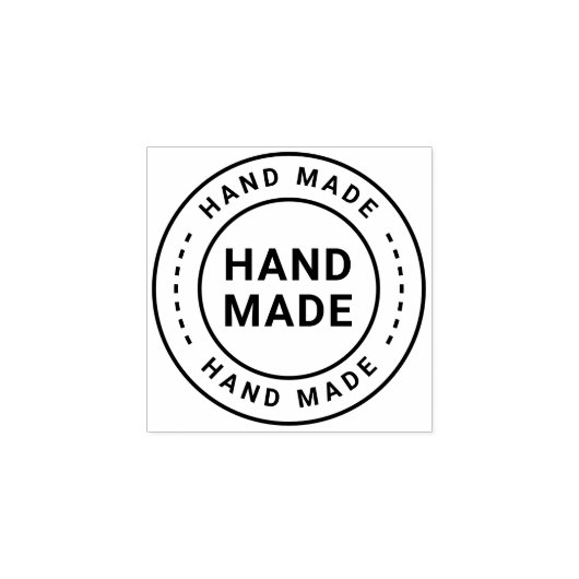 Handgemaakt Met Liefde Rond Rubberstempel (Afrduk)