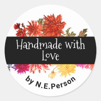 Handgemaakt met liefde ronde sticker