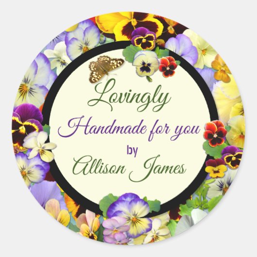 Handgemaakt met liefde! ronde sticker (Voorkant)