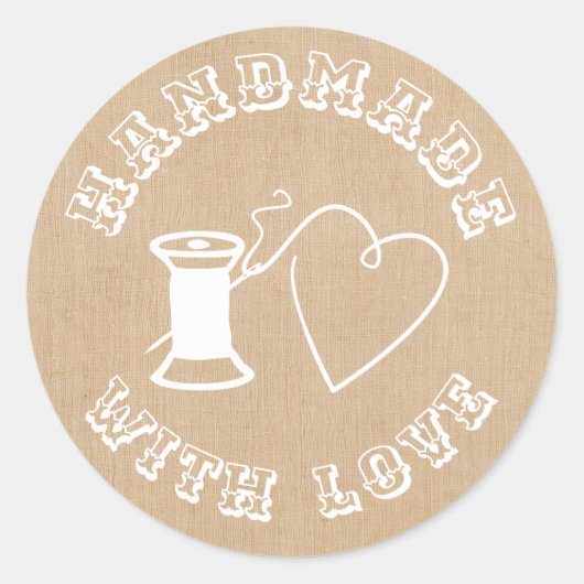 Handgemaakt met liefde ronde sticker (Voorkant)