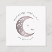 Handgemaakt met liefde roze maan dank je kaart (Voorkant)