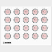 Handgemaakt met liefde roze ronde Sticker (Vel)