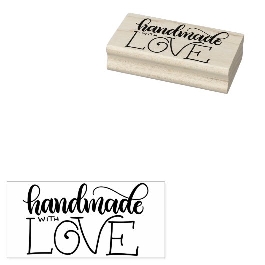 Handgemaakt met liefde rubberstempel (Gestempeld)