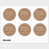 Handgemaakt met liefde Rustic Modern Ronde Sticker (Vel)