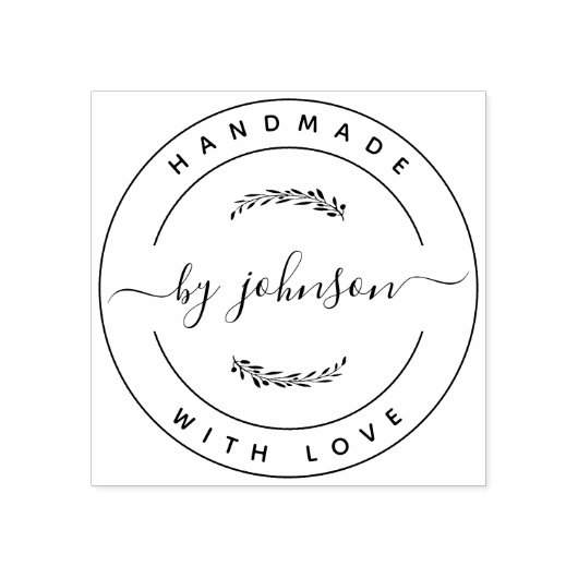 Handgemaakt Met Liefde Rustiek Rubberstempel (Afrduk)