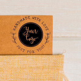 Handgemaakt met liefde | Rustiek Script Aangepast Zelfinktende Stempel