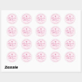 Handgemaakt met liefde Rustieke Hand getrokken Roz Ronde Sticker (Vel)