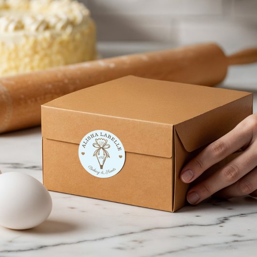 Handgemaakt Met Liefde Rustieke Houten Bakkerij Pi Ronde Sticker