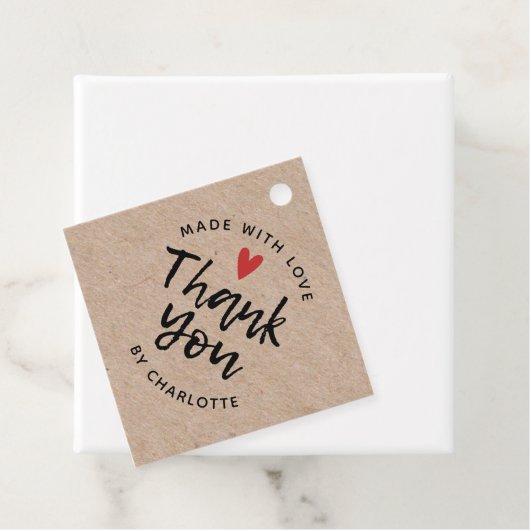 Handgemaakt Met Liefde Rustieke Kraft Bedankt Bedankjes Labels (In situ)