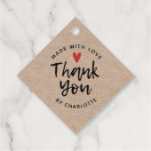 Handgemaakt Met Liefde Rustieke Kraft Bedankt Bedankjes Labels (Achterkant)