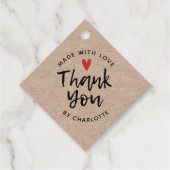 Handgemaakt Met Liefde Rustieke Kraft Bedankt Bedankjes Labels (Voorkant)