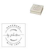 Handgemaakt met liefde rustieke rubberen stempel (Gestempeld)