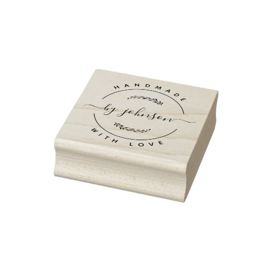 Handgemaakt met liefde rustieke rubberen stempel (Stempel)