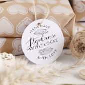 Handgemaakt met liefde | Rustieke schets bladeren  Zelfinktende Stempel