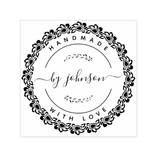 Handgemaakt Met Liefde Rustieke Zelfinking Stamp Zelfinktende Stempel (Design)