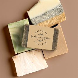 Handgemaakt met liefde | Rustisch hart- en lederkr Rubberstempel