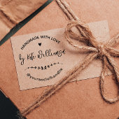 Handgemaakt met liefde | Rustisch hart- en lederkr Rubberstempel