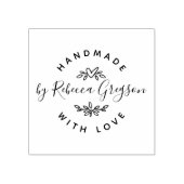 Handgemaakt met liefde | Rustisch hart- en lederkr Rubberstempel (Afrduk)