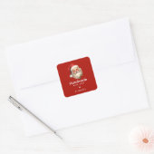 Handgemaakt met liefde Santa Claus Retro Kerstmis Vierkante Sticker (Envelop)