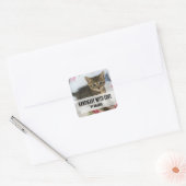 Handgemaakt met liefde schattig tabby kitten foto  vierkante sticker (Envelop)