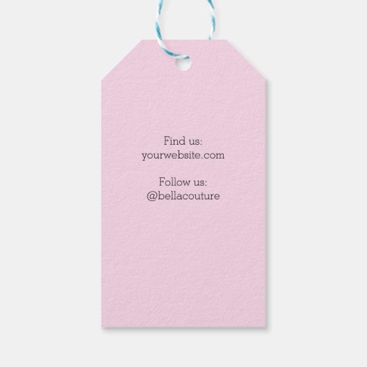 Handgemaakt met Liefde Schattige Buttonnen Roze Gi Cadeaulabel (Achterkant)