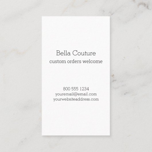 Handgemaakt met Liefde Schattige Buttonnen Wit Ver Visitekaartje (Achterkant)